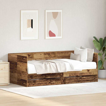 Daybed with Headboard Old Wood 75 x 190 cm Engineered Wood
