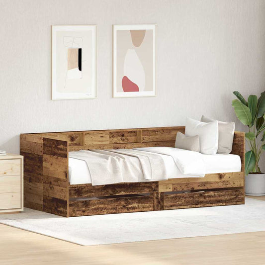 Daybed with Headboard Old Wood 75 x 190 cm Engineered Wood
