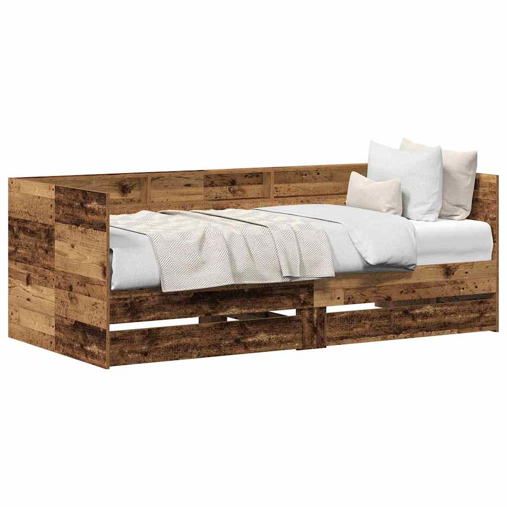 Daybed with Headboard Old Wood 75 x 190 cm Engineered Wood
