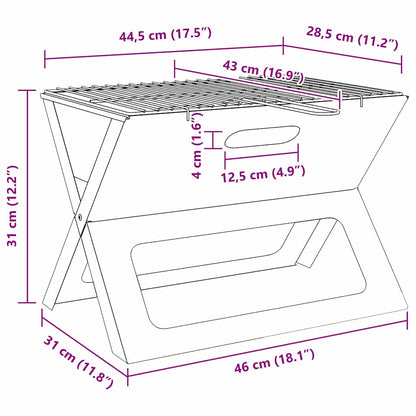 Outdoor Grill Black 46 x 30 x 31 cm Steel