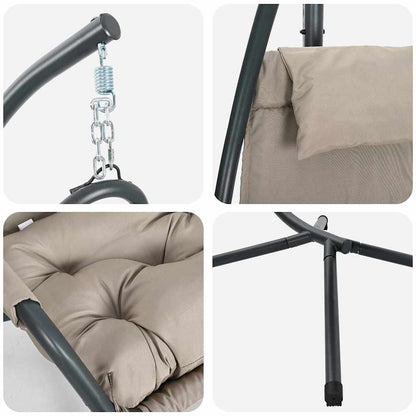 Hanging Egg Chair Folding Taupe 94 x 107 x 196.5 cm Steel