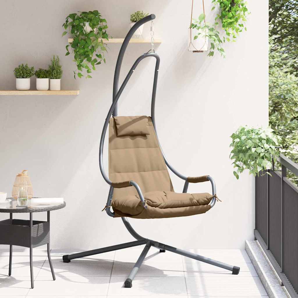 Hanging Egg Chair Folding Taupe 94 x 107 x 196.5 cm Steel