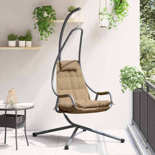 Hanging Egg Chair Folding Taupe 94 x 107 x 196.5 cm Steel