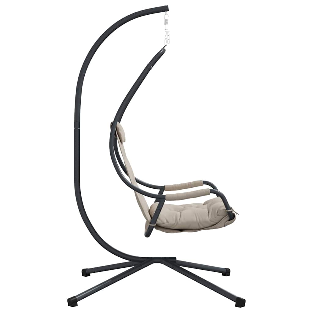 Hanging Egg Chair Folding Taupe 94 x 107 x 196.5 cm Steel
