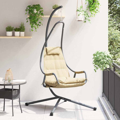 Hanging Egg Chair Folding Beige 94 x 107 x 196.5 cm Steel