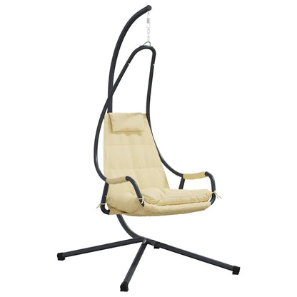 Hanging Egg Chair Folding Beige 94 x 107 x 196.5 cm Steel