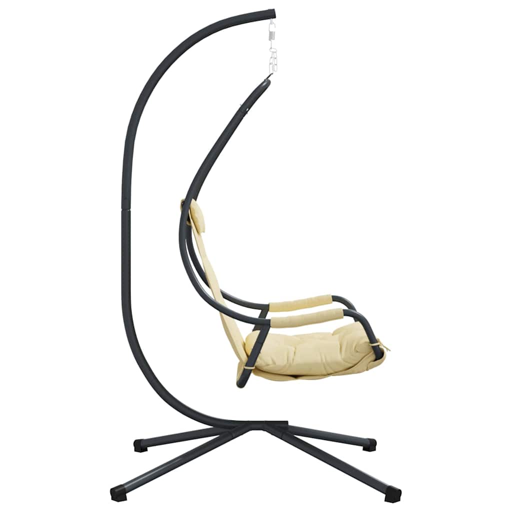 Hanging Egg Chair Folding Beige 94 x 107 x 196.5 cm Steel