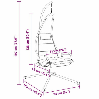 Hanging Egg Chair Folding Beige 94 x 107 x 196.5 cm Steel