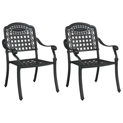 Garden Chair 2 pcs Black 55 x 56.5 x 91cm Aluminium