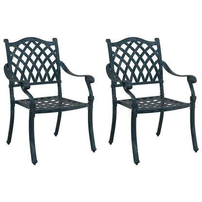 Garden Chair 2 pcs Green 55 x 56.5 x 91cm Aluminium