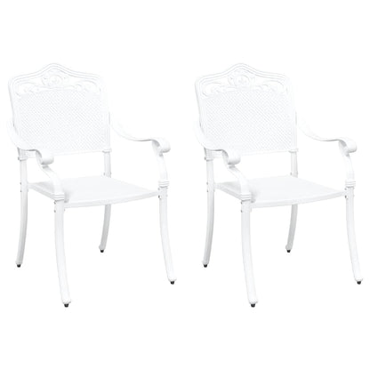 Garden Chair 2 pcs White 55 x 56.5 x 91cm Aluminium