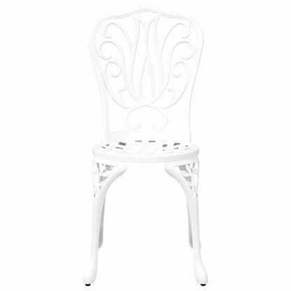 Garden Bistro Set 3 pcs White Aluminium