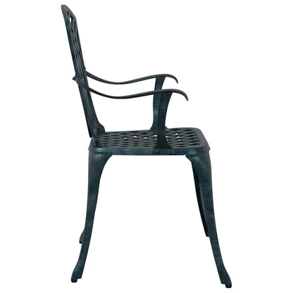 Garden Chair 2 pcs Green 55 x 56.5 x 91cm Aluminium