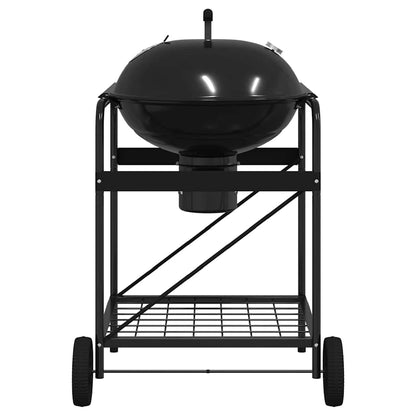Outdoor Grill with Wheel Black 96 x 72 x 113 cm Metal