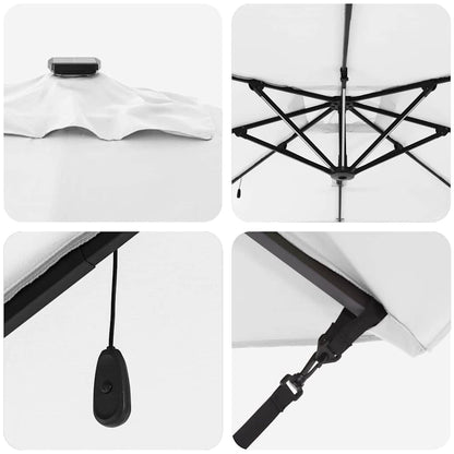 Parasol Sand 286 x 285 x 270 cm Aluminium