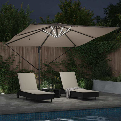 Parasol Taupe 286 x 285 x 270 cm Aluminium