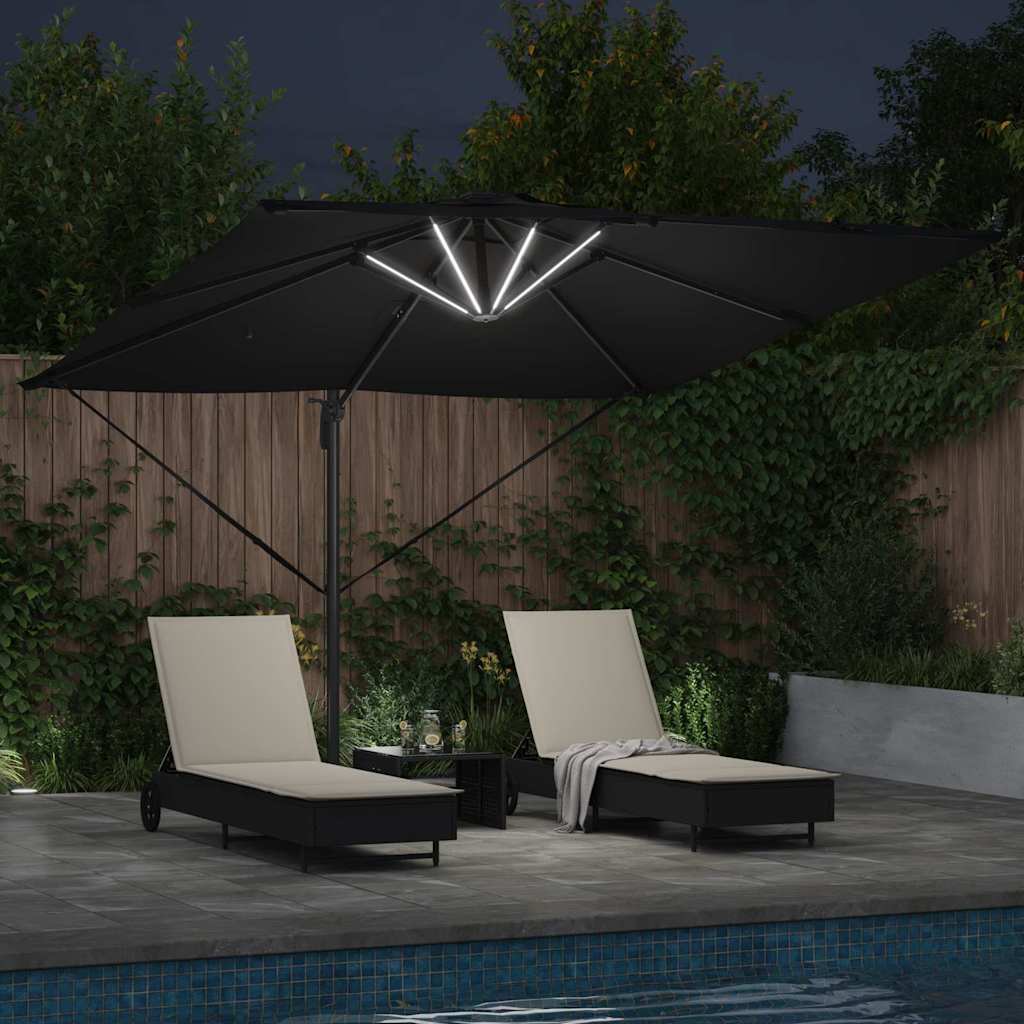 Parasol Black 286 x 285 x 270 cm Aluminium