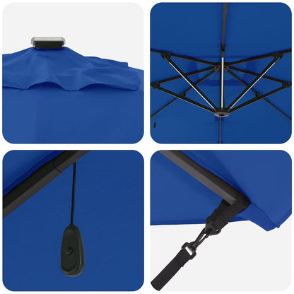 Parasol Azure blue 286 x 285 x 270 cm Aluminium