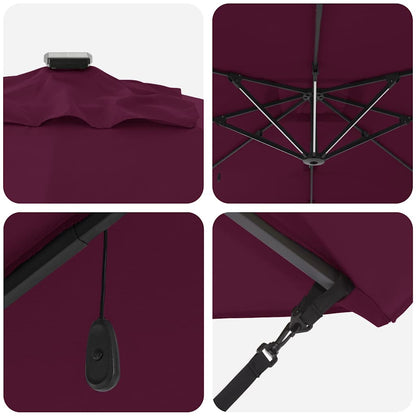 Parasol Bordeaux red 286 x 285 x 270 cm Aluminium