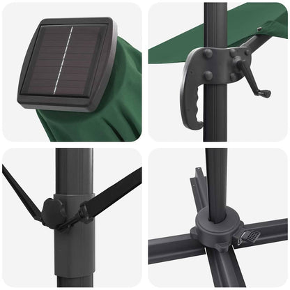 Cantilever Roma Parasol Green and Black 352 x 251 x 265 cm