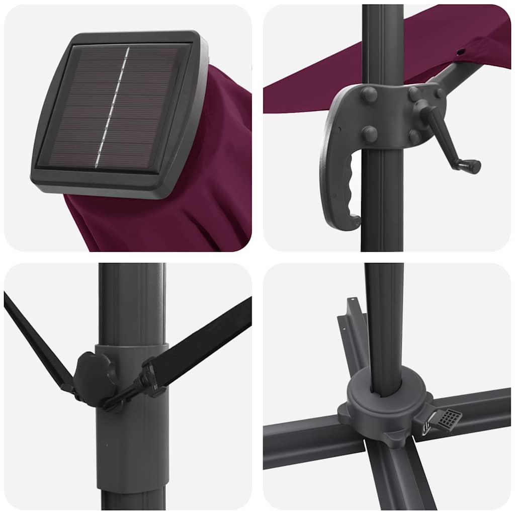 Cantilever Roma Parasol Manual Red and Black 352 x 251 x 265 cm