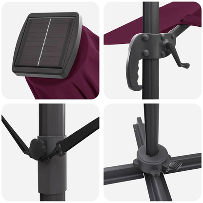 Cantilever Roma Parasol Manual Red and Black 352 x 251 x 265 cm