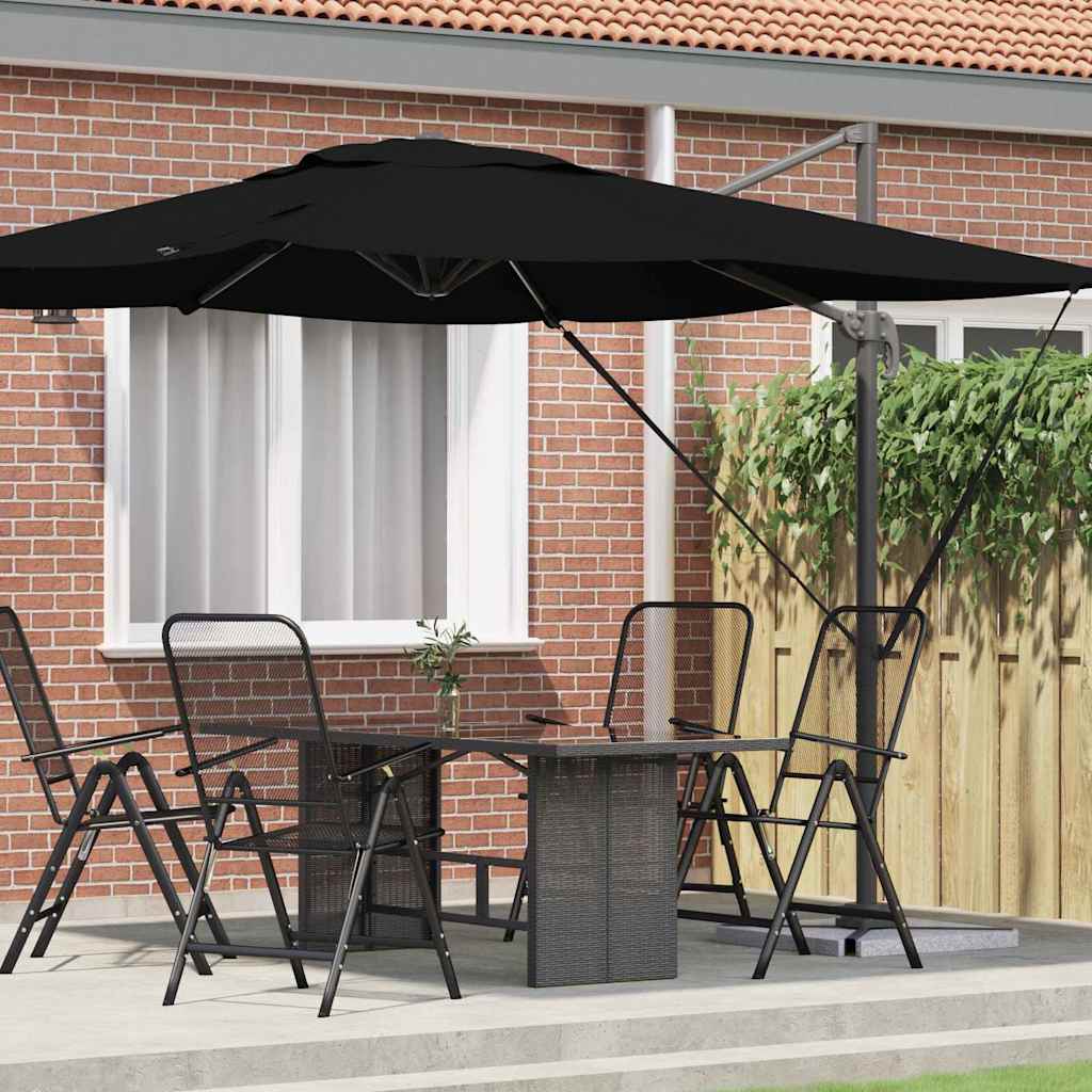 Roma Parasol Black 286 x 285 x 265 cm Polyester and Aluminium