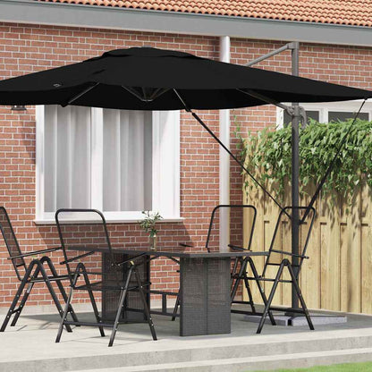 Roma Parasol Black 286 x 285 x 265 cm Polyester and Aluminium