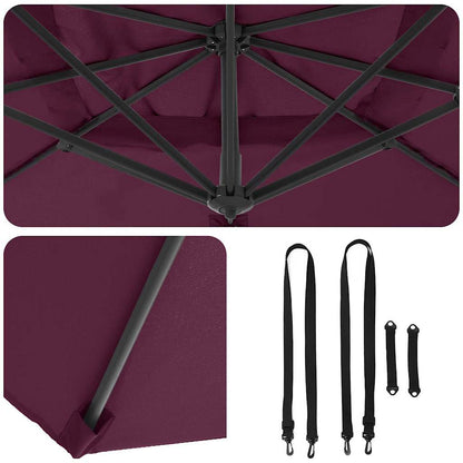 Roma Parasol Red 286 x 285 x 265 cm Polyester and Aluminium
