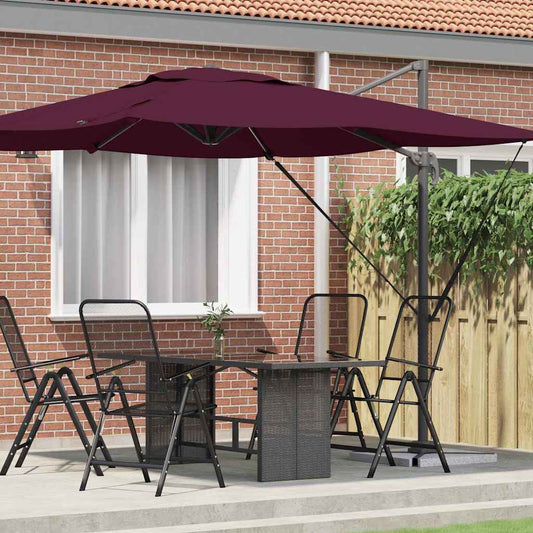 Roma Parasol Red 286 x 285 x 265 cm Polyester and Aluminium