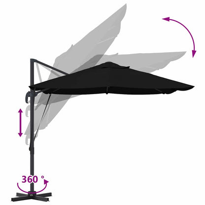 Cantilever Roma Parasol Black and Black 352 x 251 x 260 cm