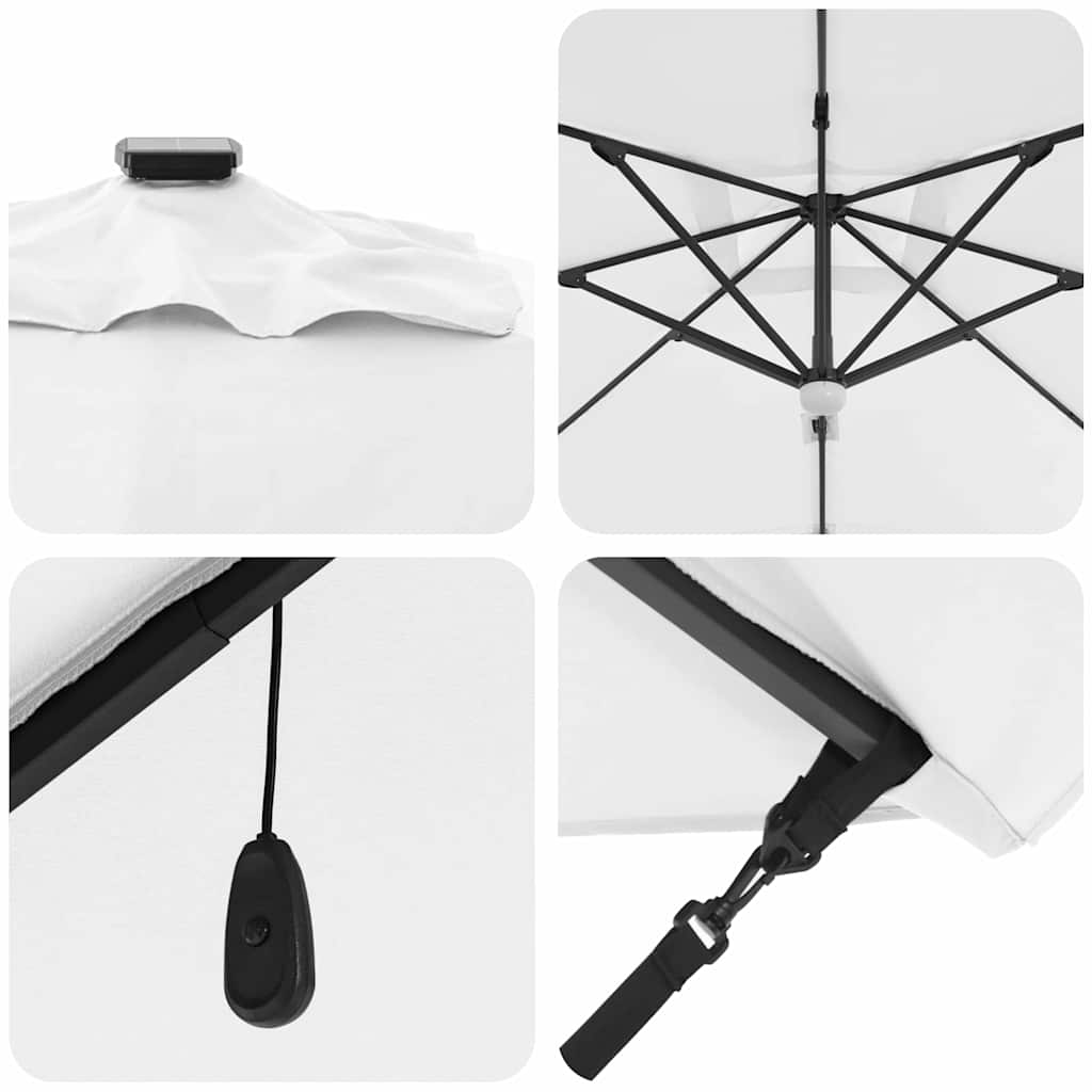 Roma Parasol Beige 286 x 285 x 270 cm Aluminium and Polyester