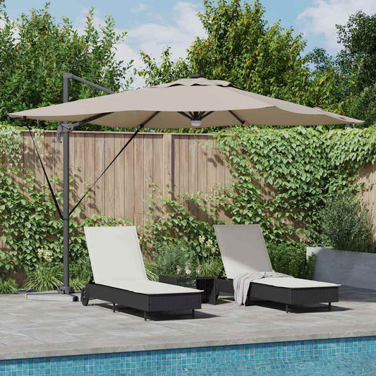 Roma Parasol Taupe 286 x 285 x 270 cm Aluminium and Polyester