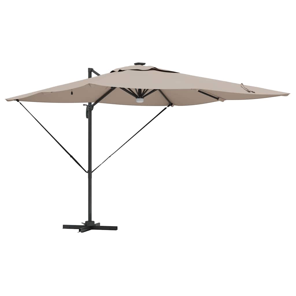 Roma Parasol Taupe 286 x 285 x 270 cm Aluminium and Polyester