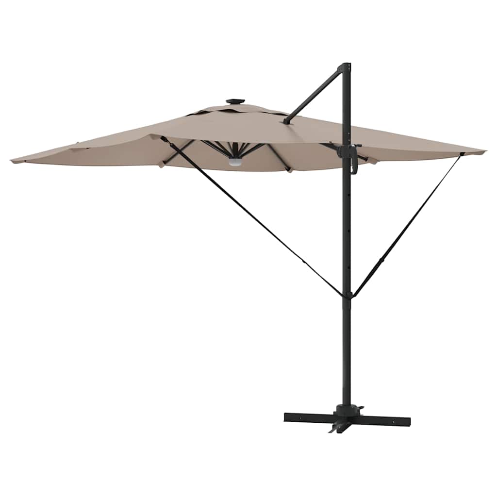 Roma Parasol Taupe 286 x 285 x 270 cm Aluminium and Polyester