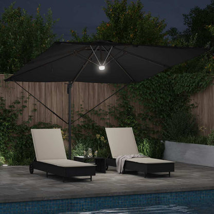 Roma Parasol Black 286 x 285 x 270 cm Aluminium and Polyester