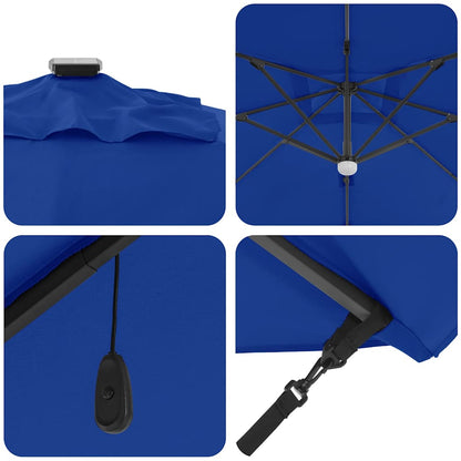 Roma Parasol Blue 286 x 285 x 270 cm Aluminium and Polyester