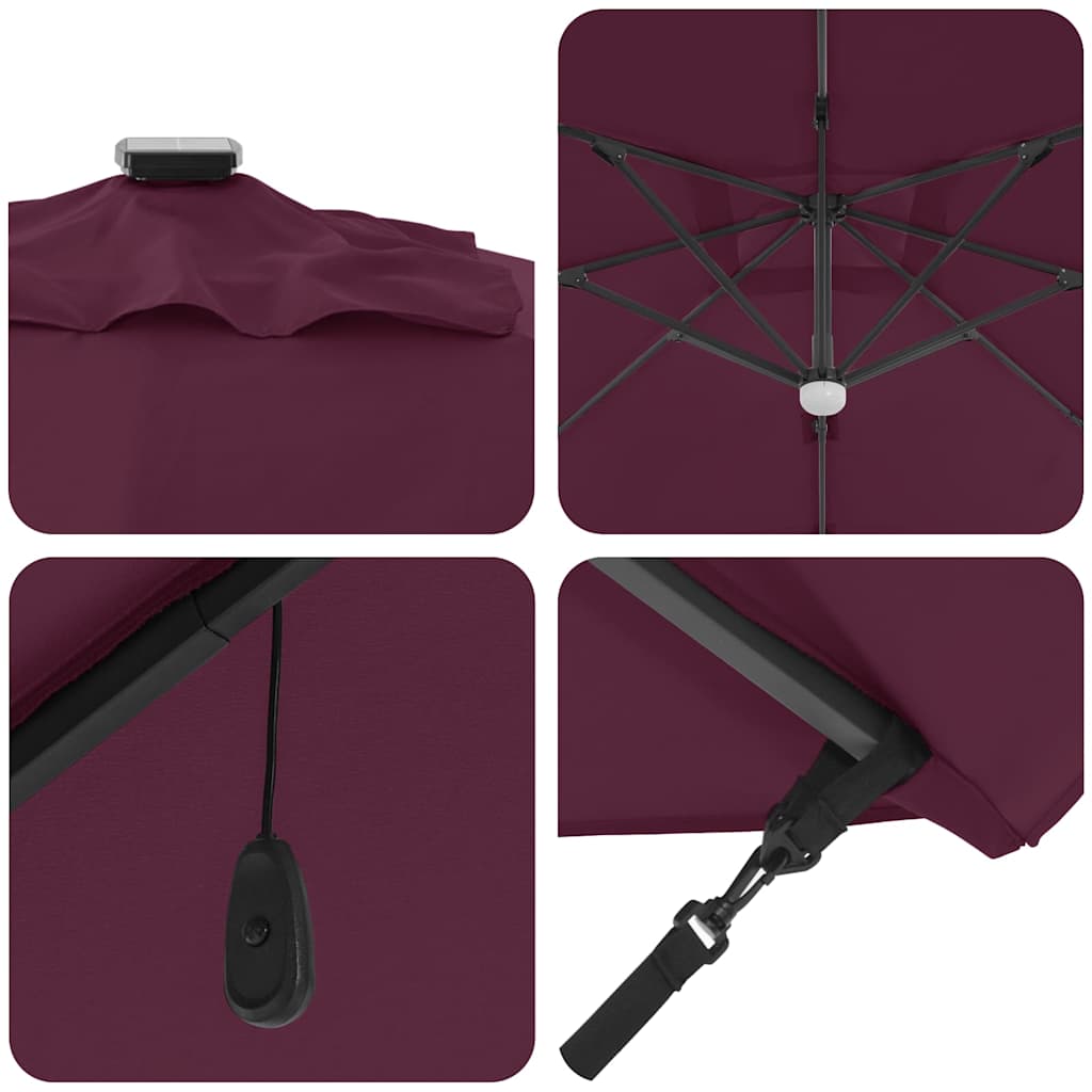 Roma Parasol Red 286 x 285 x 270 cm Aluminium and Polyester