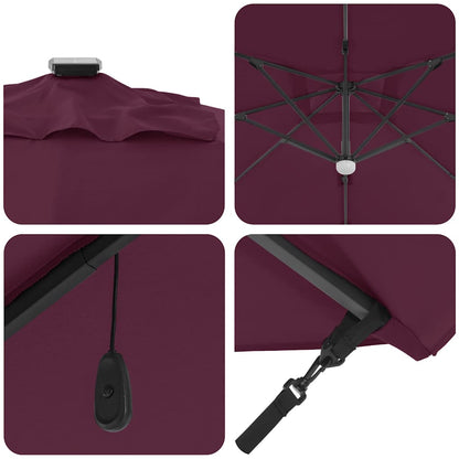 Roma Parasol Red 286 x 285 x 270 cm Aluminium and Polyester