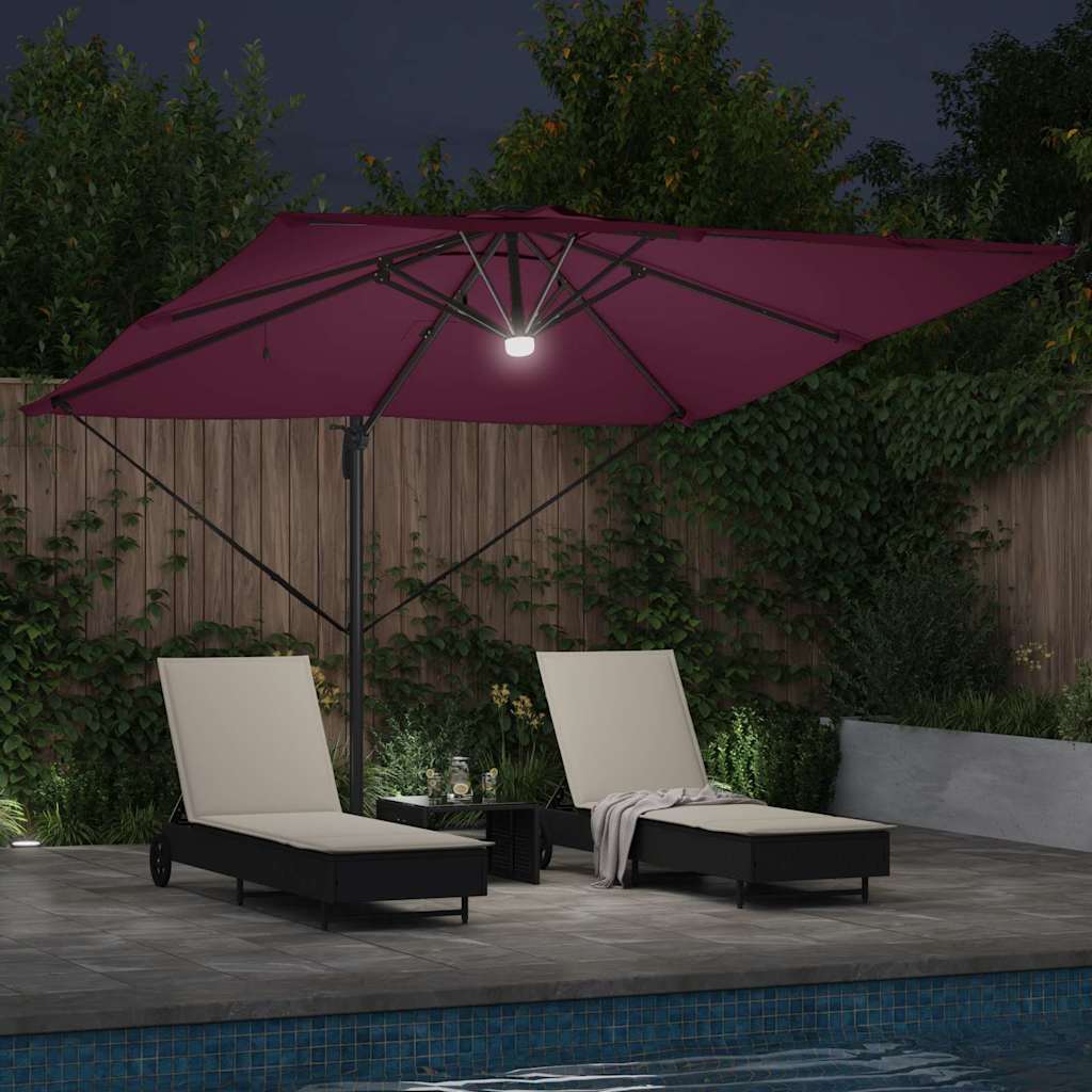 Roma Parasol Red 286 x 285 x 270 cm Aluminium and Polyester
