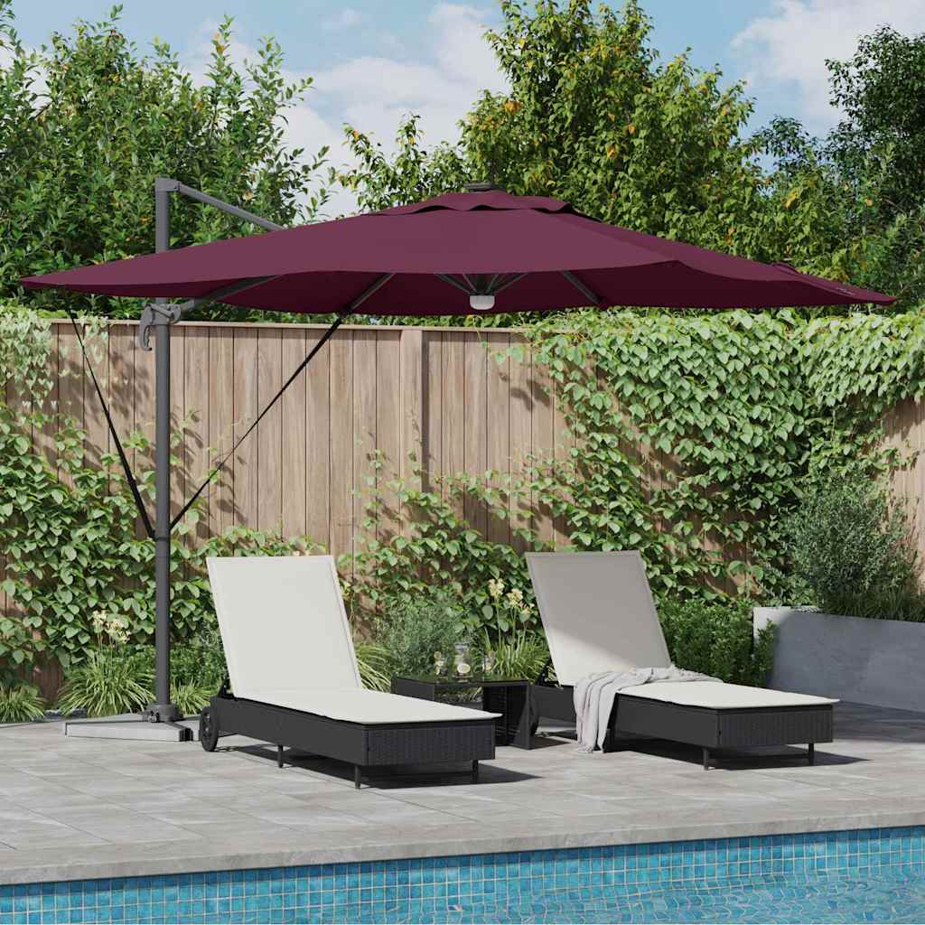 Roma Parasol Red 286 x 285 x 270 cm Aluminium and Polyester