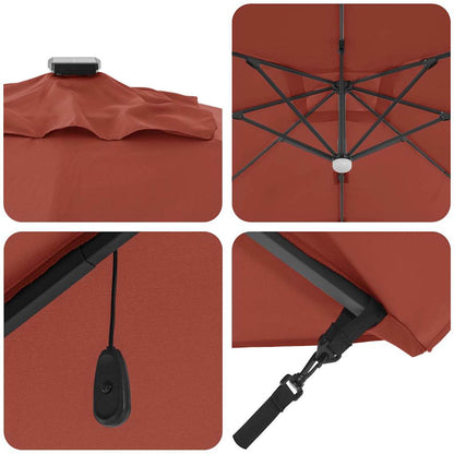 Roma Parasol Red 286 x 285 x 270 cm Aluminium and Polyester