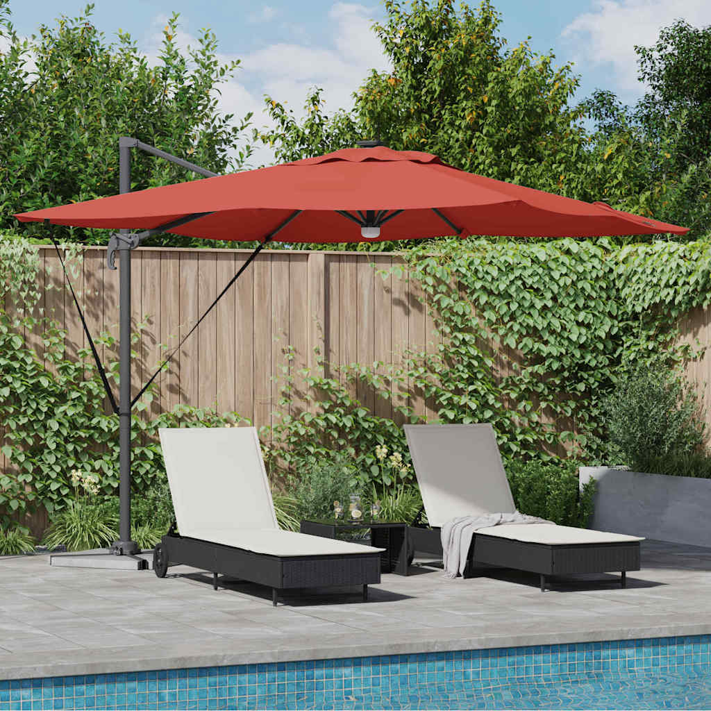 Roma Parasol Red 286 x 285 x 270 cm Aluminium and Polyester