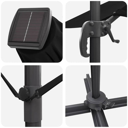 Cantilever Roma Parasol Black and Black 352 x 251 x 265 cm
