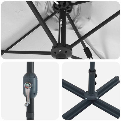 Garden Parasol Sand 370 x 197 x 239 cm Powder-coated steel