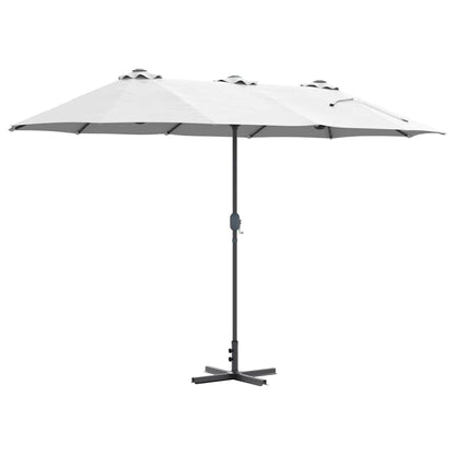 Garden Parasol Sand 370 x 197 x 239 cm Powder-coated steel