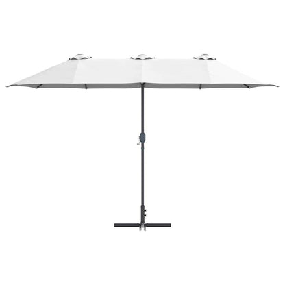Garden Parasol Sand 370 x 197 x 239 cm Powder-coated steel