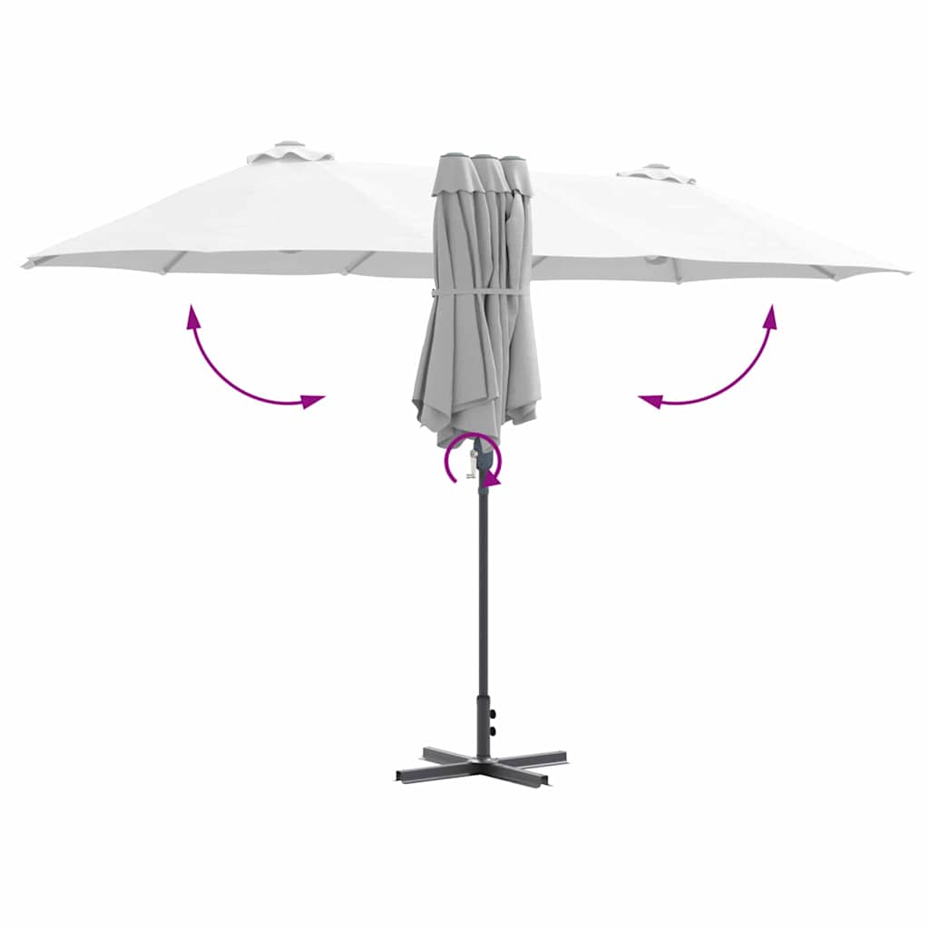 Garden Parasol Sand 370 x 197 x 239 cm Powder-coated steel