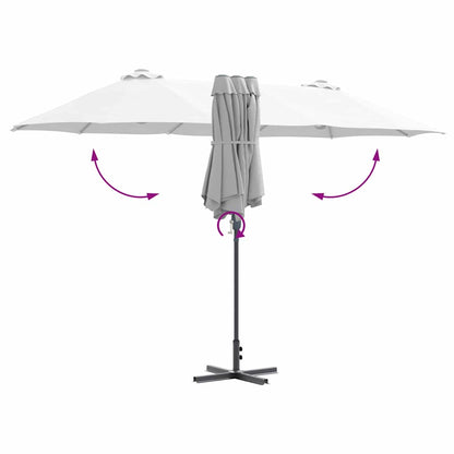 Garden Parasol Sand 370 x 197 x 239 cm Powder-coated steel