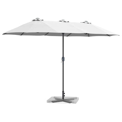 Garden Parasol Sand 370 x 197 x 239 cm Powder-coated steel